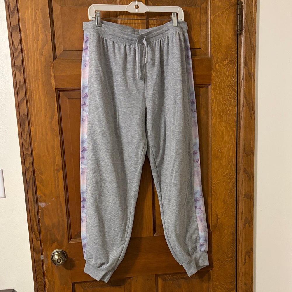 Gray Joggers with Tie-Dye Accents